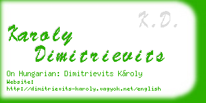 karoly dimitrievits business card